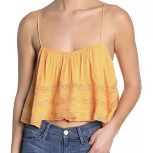 Free People Orange Home Again Cami Tank Top L